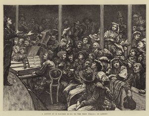 Szkic na koncercie podarowanym biednym Włochom w Londynie autorstwa Hubert von Herkomer