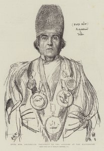 Hwfa Mon, Arcydruid, Prezydent Gorsedd w Eisteddfod autorstwa Hubert von Herkomer