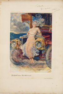 Program na bankiet, „Die Zukunft” („Przyszłość”) 1905 (fotograwiura na karcie menu) autorstwa Hubert von Herkomer