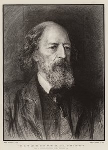 Nieżyjący już Alfred Lord Tennyson, DCL, laureat poety autorstwa Hubert von Herkomer