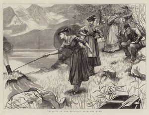Turyści w Alpach Bawarskich, Echo autorstwa Hubert von Herkomer