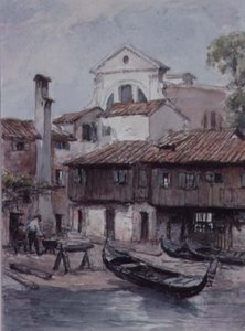 Stocznia w pobliżu kościoła San Trovaso, Wenecja autorstwa Hugh Carter