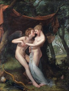 Włoski: Kupidyn i Psyche w zaślubinowej altanie Kupidyn i Psyche w zaślubinowej altanie autorstwa Hugh Douglas Hamilton