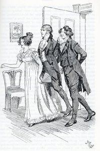 „Emma zaprasza pana Eltona do podziwiania portretu Harriett” autorstwa Hugh Thomson