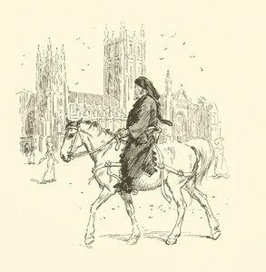Geoffrey Chaucer na koniu (lito) autorstwa Hugh Thomson