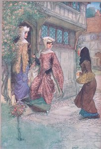 Idź z nami i zobacz, ilustracja z Wesołych kuzyn z Windsor, 1910 autorstwa Hugh Thomson