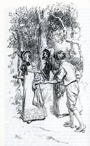 „Harriet, zaatakowana przez Cyganów” (ilustracja) autorstwa Hugh Thomson