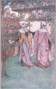 Herezje brat bliźniak z twojego listu, ilustracja z Wesołych kuzyn z Windsor, 1910 autorstwa Hugh Thomson