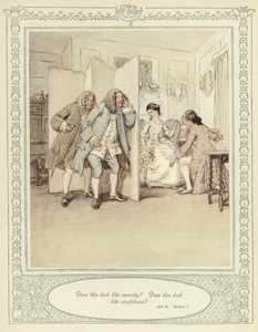Ilustracja do złotnika Ona pochyla się, by podbić autorstwa Hugh Thomson