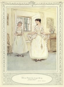 Ilustracja do złotnika Ona pochyla się, by podbić autorstwa Hugh Thomson