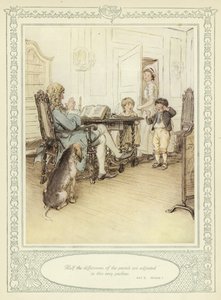 Ilustracja do książki Goldsmitha "She Stoops to Conquer". autorstwa Hugh Thomson