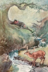 Ilustracja do Szekspira Jak wam się podoba (kolor lito) autorstwa Hugh Thomson
