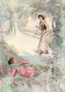 Ilustracja do Szekspira, tak jak lubisz autorstwa Hugh Thomson