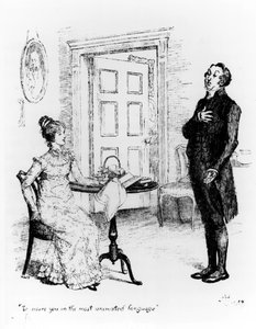 Pan Collins i Elizabeth, z „Duma i uprzedzenie” Jane Austen (1775-1817) c.1894 (rycina) (fot. bw)