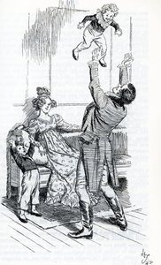 „Pan Knightley bawi się ze swoimi dziećmi” autorstwa Hugh Thomson