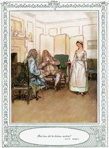 Sztuka Olivera Goldsmitha She Stoops to Conquer autorstwa Hugh Thomson