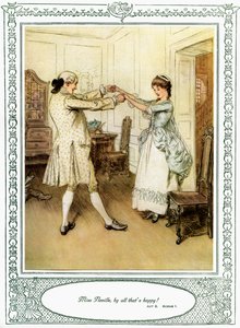 Sztuka Olivera Goldsmitha She Stoops to Conquer autorstwa Hugh Thomson