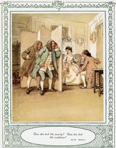 Sztuka Olivera Goldsmitha She Stoops to Conquer autorstwa Hugh Thomson