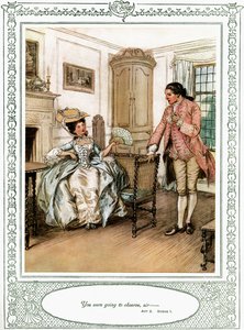 Sztuka Olivera Goldsmitha She Stoops to Conquer autorstwa Hugh Thomson