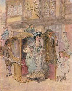Wstępny szkic do ilustracji do Szkoły skandalu, c1917. autorstwa Hugh Thomson
