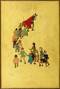 Górna okładka z ilustracją przedstawiającą Pipera i dzieci, 1893 autorstwa Hugh Thomson