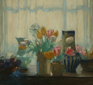 Kwiaty w oknie autorstwa Hugh Wallis