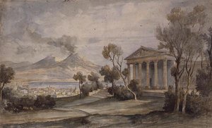 PD.255-1985 Villa Saliceti, Neapol poniżej i Wezuwiusz w oddali