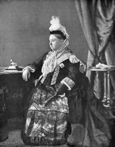 Królowa Wiktoria w sukience, którą nosiła na uroczystości z okazji Złotego Jubileuszu, 1887 r.
