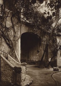 Meksyk: Cuernavaca, malowniczy zakątek (zdjęcie czarno-białe) autorstwa Hugo Brehme
