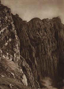 Meksyk: krater Popocatepetl (zdjęcie czarno-białe) autorstwa Hugo Brehme