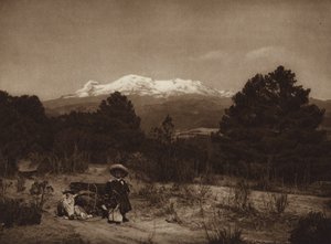 Meksyk: Iztaccihuatl (zdjęcie czarno-białe) autorstwa Hugo Brehme