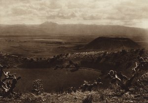 Meksyk: La Caldera, wygasłe wulkany w okolicach stolicy Meksyku (zdjęcie czarno-białe) autorstwa Hugo Brehme