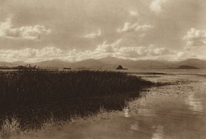 Meksyk: Laguna de Patzcuaro (zdjęcie czarno-białe) autorstwa Hugo Brehme