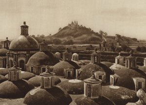 Meksyk: Piramide de Cholula (zdjęcie czarno-białe) autorstwa Hugo Brehme