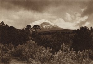 Meksyk: Popocatepetl (zdjęcie czarno-białe) autorstwa Hugo Brehme