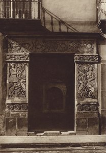 Meksyk: Puebla, dom przy Avenida 3 Oriente nr 1 (zdjęcie czarno-białe) autorstwa Hugo Brehme