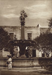 Meksyk: Puebla, Fuente de San Miguel (zdjęcie czarno-białe) autorstwa Hugo Brehme