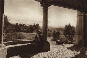 Meksyk: San Esteban, przedmieścia stolicy Mejico (zdjęcie czarno-białe) autorstwa Hugo Brehme