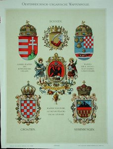Herby z monarchii austro-węgierskiej, z „Heraldischer Atlas” artysty autorstwa Hugo Gerard (after) Strohl
