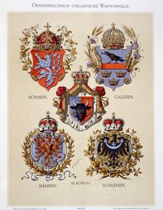 Herby Cesarstwa Austro-Węgierskiego z „Heraldischer Atlas” artysty, 1899 autorstwa Hugo Gerard Strohl
