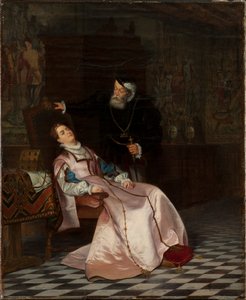 Gustav Vasa zastaje śpiącą małżonkę Katarzynę Stenbock i słyszy, jak mówi King Gösta Kocham..., 1