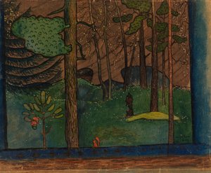 Jesień w lesie autorstwa Hugo Simberg
