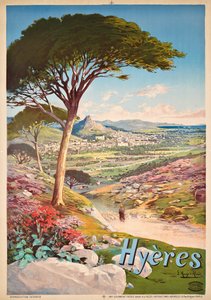 Plakat reklamujący Hyeres, Francja, 1900