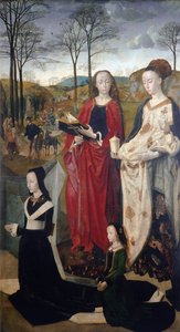 Ołtarz Portinari: Pokłon pasterzy, fragment części wewnętrznej - Olej na drewnie autorstwa Hugo van der Goes