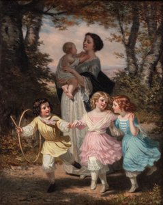 Matka i dzieci, ok. 1840-80 (olej na płótnie)