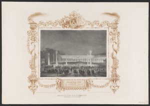 Wieczór dla studentów, 1836 Partia H.H. Studenci w ogrodzie C. van Leeuwen / Wieczór 14 czerwca 1836 (tytuł na obiekcie) Tablice z okazji stulecia Hogeschool Utrechtsche, 1836 (tytuł serii)