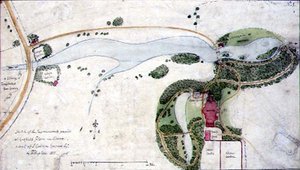 Plan ogrodu dla Gosfield Place, Essex autorstwa Humphry Repton
