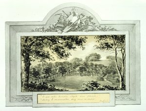 Widok terenu „po” z Czerwonej Księgi dla Domu Antoniego, ok. 1812 r. (tusz na papierze) (patrz widok „przed” w 170692) autorstwa Humphry Repton