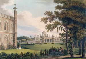 Pawilon Brighton przedstawiający ogrody, grawerowane przez Josepha Constantine