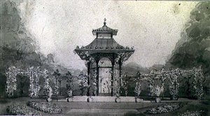 Projekt woliery i pergoli w stylu chińskim autorstwa Humphry Repton